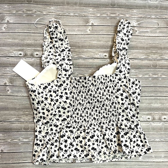 NWT Meraki Black & White Floral Crop Top Size Large - Picture 2 of 5